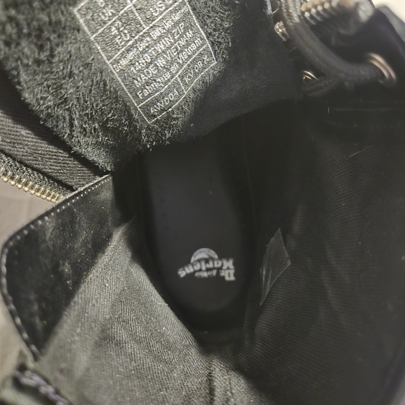 Dr. Martens Black Leather Moto Boots with Silver Zippers - Picture 7 of 8